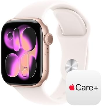 Apple Watch Series 11  GPS 42mm  Smartwatch with Rose Gold Aluminum Case with Light Blush Sport Band   S/M  Sleep Score  Fitness Tracker  Health Monitoring  Always On Display  Water Resistant