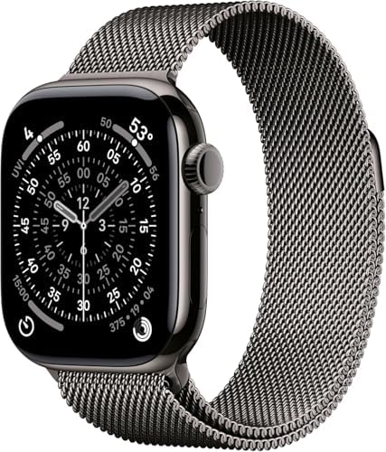 Apple Watch Series 11  GPS   Cellular  46mm  Slate Titanium Case with Black Sport Band  M/L  Renewed 