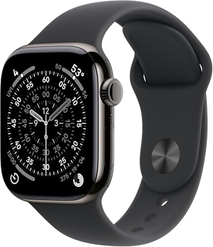 Apple Watch Series 11  GPS   Cellular  46mm  Slate Titanium Case with Black Sport Band  M/L  Renewed 