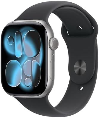 Apple Watch Series 11  GPS 46mm  Smartwatch with Jet Black Aluminum Case with Black Sport Band   M/L  Sleep Score  Fitness Tracker  Health Monitoring  Always On Display  Water Resistant