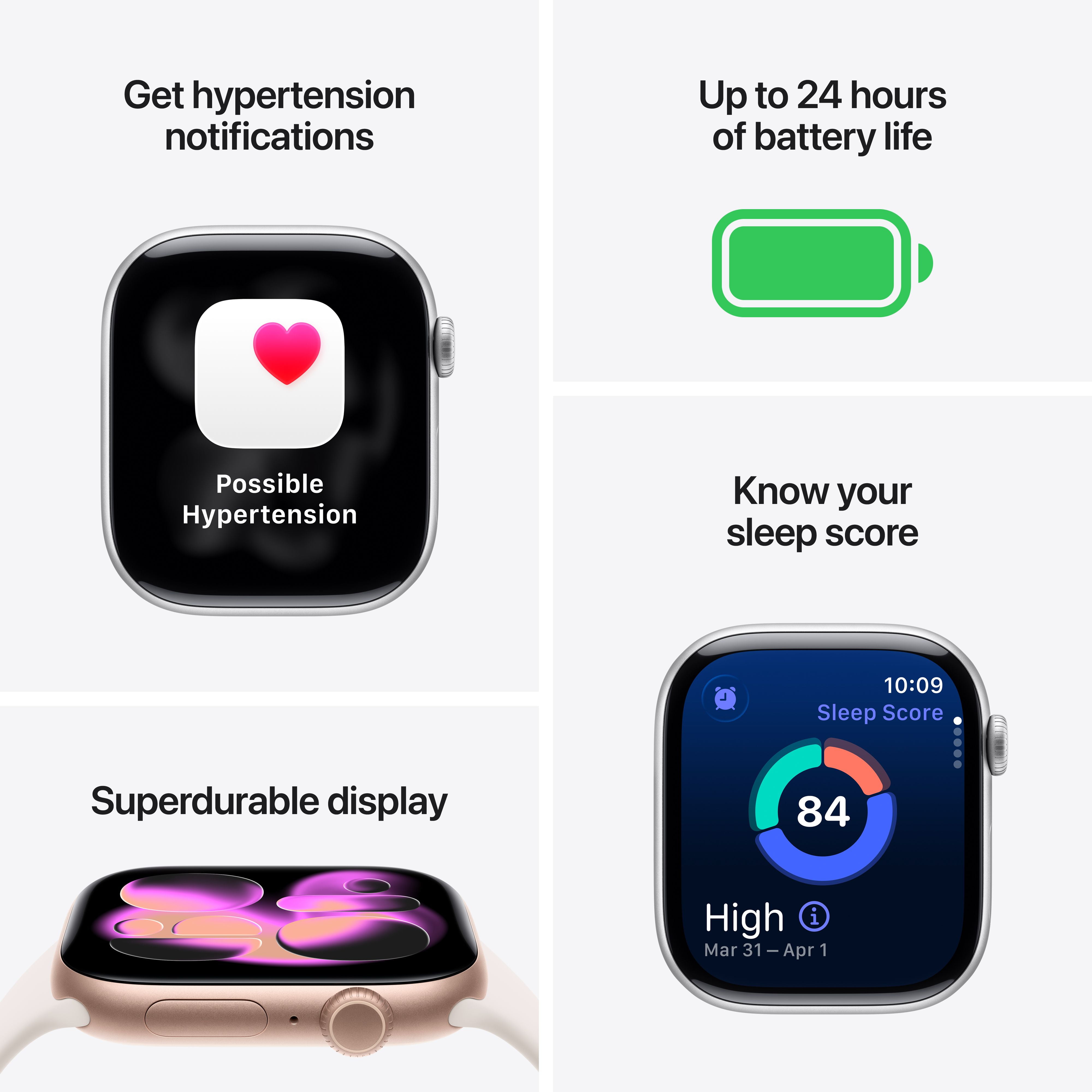 Apple Watch Series 11 [GPS 46mm] Reloj Inteligente con Caja de Aluminio Plateado con Correa Deportiva Purple Fog - M/L