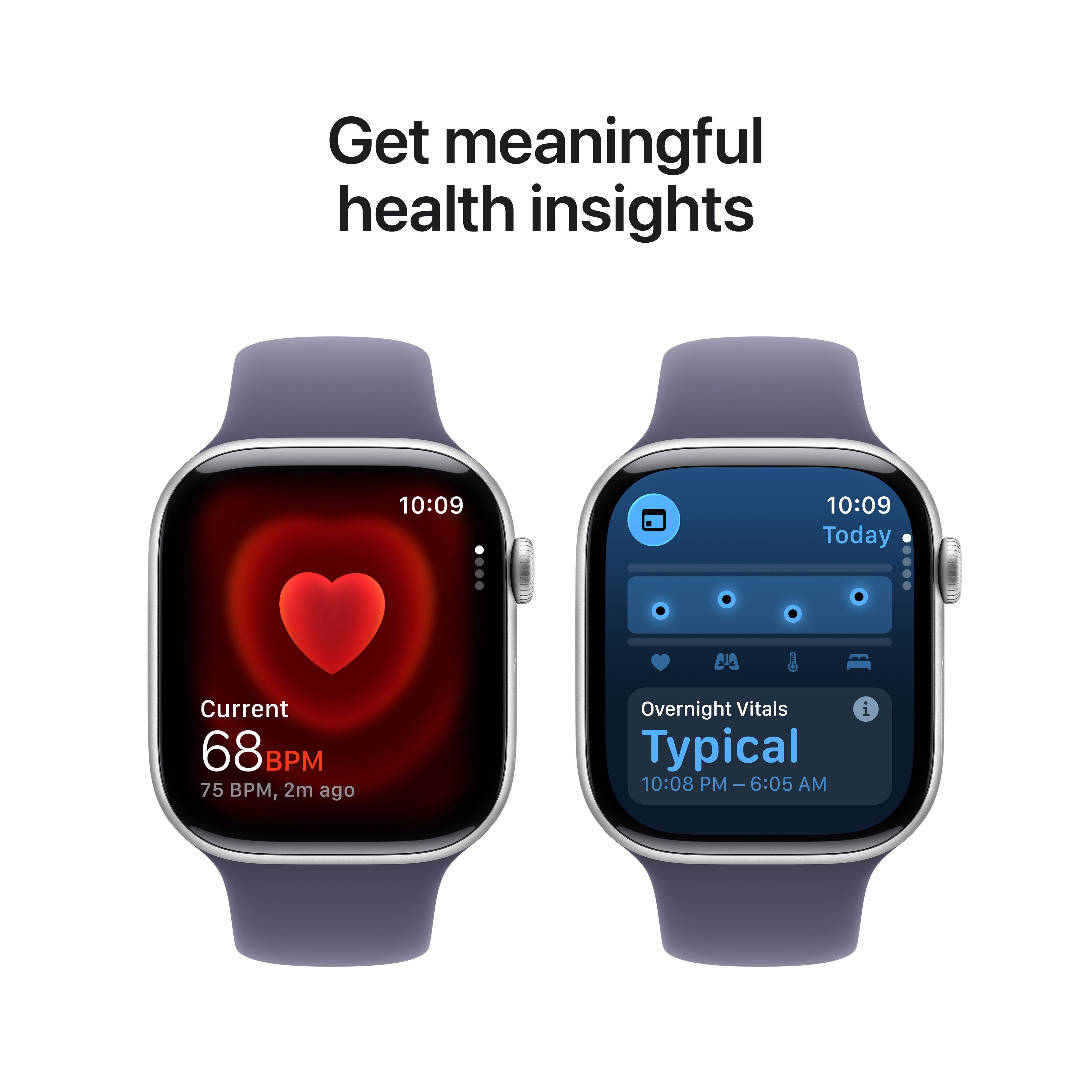 Apple Watch Series 11 [GPS 46mm] Reloj Inteligente con Caja de Aluminio Plateado con Correa Deportiva Purple Fog - M/L