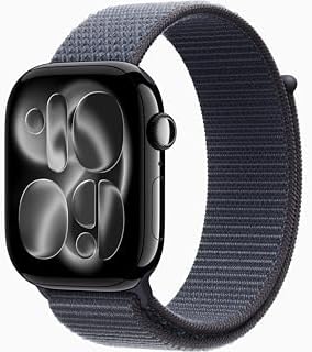 Apple Watch Series 11  GPS   Cellular  46mm  Jet Black Aluminum Case with Anchor Blue Sport Loop Band  One Size  Renewed 