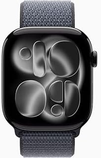 Apple Watch Series 11  GPS   Cellular  46mm  Jet Black Aluminum Case with Anchor Blue Sport Loop Band  One Size  Renewed 