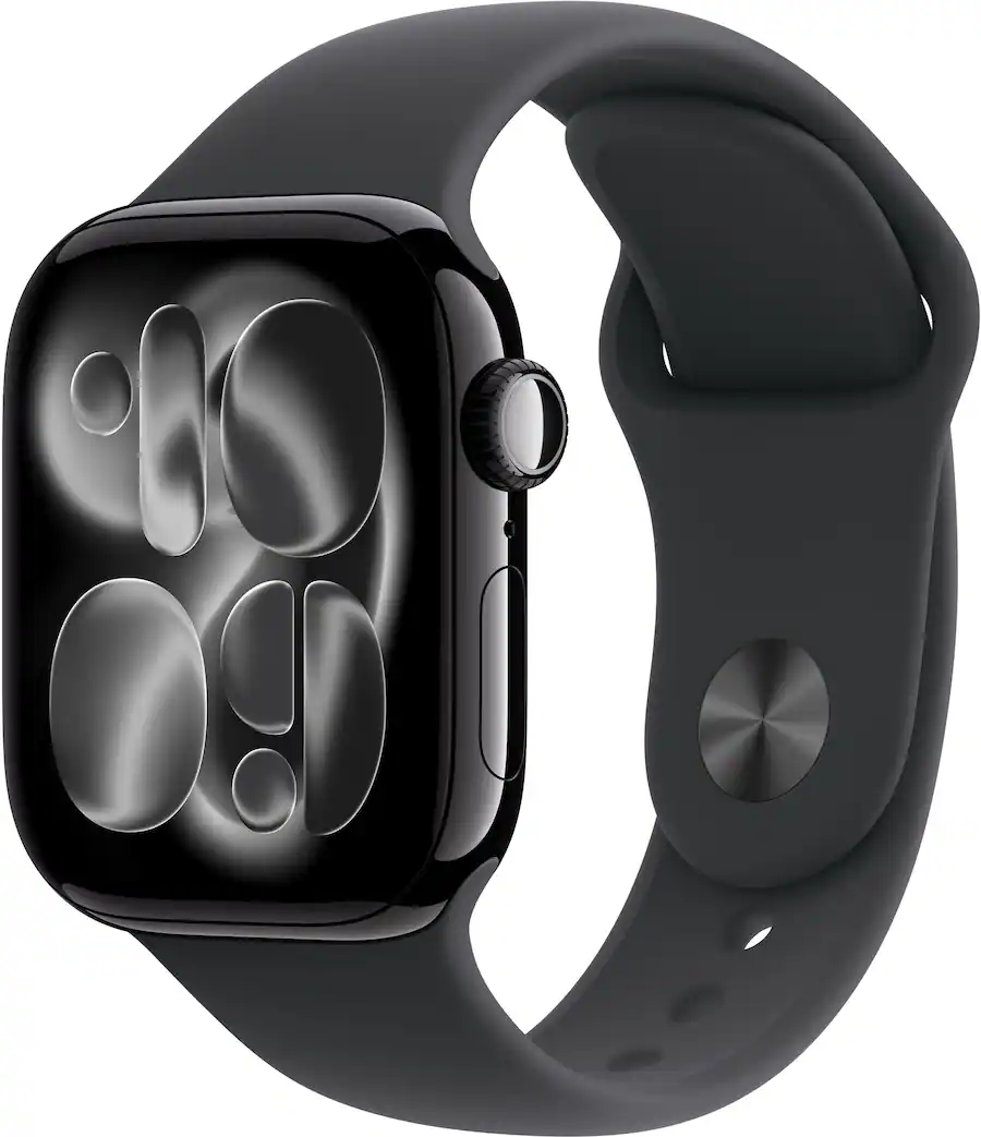 Apple Watch Series 11  GPS  42mm Jet Black Aluminum Case with Black Sport Band   M/L   Jet Black    2025 