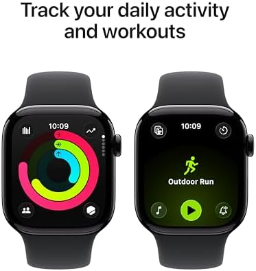 Apple Watch Series 11  GPS 42mm  Smartwatch with Jet Black Aluminum Case with Black Sport Band   S/M  Sleep Score  Fitness Tracker  Health Monitoring  Always On Display  Water Resistant