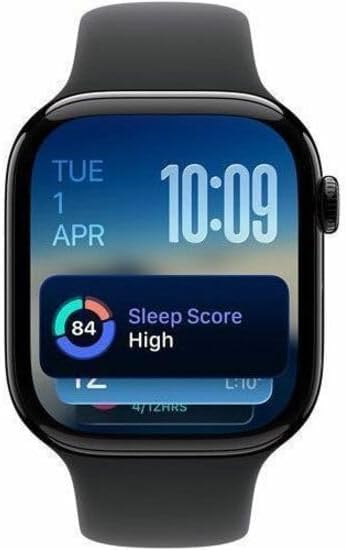 Apple Watch Series 11  GPS 42mm  Smartwatch with Jet Black Aluminum Case with Black Sport Band   S/M  Sleep Score  Fitness Tracker  Health Monitoring  Always On Display  Water Resistant