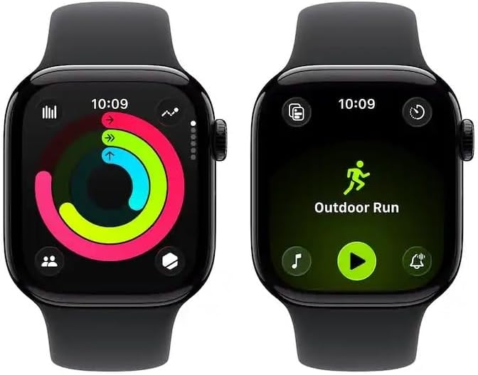 Apple Watch Series 11  GPS   Cellular  42mm  Jet Black Aluminum Case with Black Sport Band  M/L  Renewed 