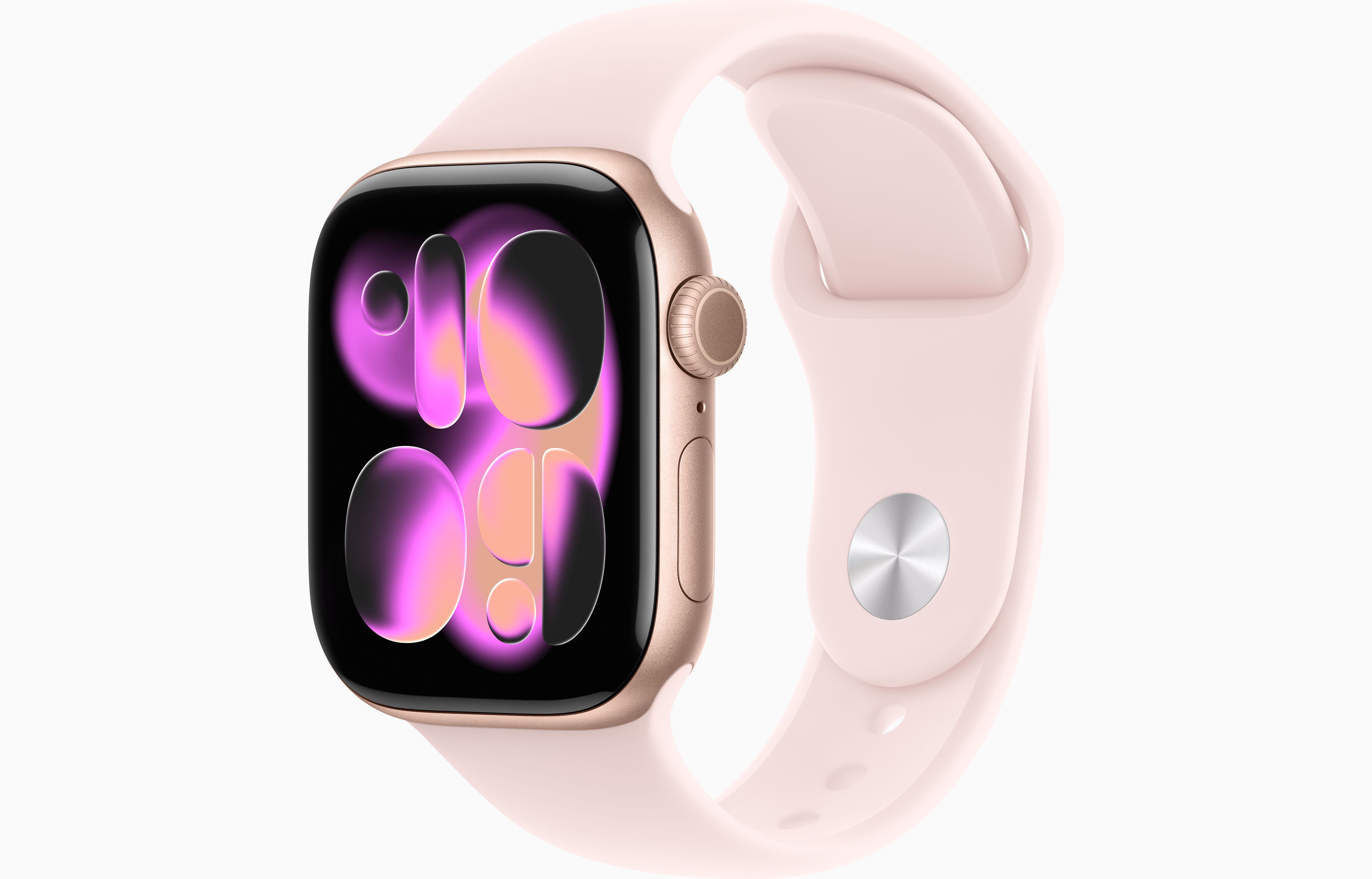 Apple Watch Series 11 (aluminum, 42mm, GPS + Cellular, Rose Gold, Soft Pink Sport Band)