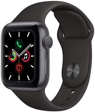 Apple Watch Series 5  GPS  44MM    Space Gray Aluminum Case with Black Sport Band  Renewed 
