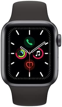 Apple Watch Series 5  GPS  44MM    Space Gray Aluminum Case with Black Sport Band  Renewed 