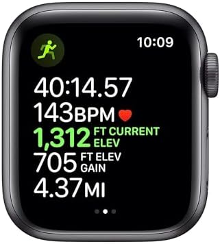 Apple Watch Series 5  GPS  44MM    Space Gray Aluminum Case with Black Sport Band  Renewed 