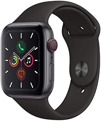 Apple Watch Series 5  GPS  44MM    Space Gray Aluminum Case with Black Sport Band  Renewed 