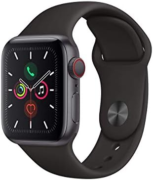 Apple Watch Series 5  GPS  44MM    Space Gray Aluminum Case with Black Sport Band  Renewed 