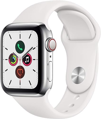 Apple Watch Series 5  GPS  44MM    Space Gray Aluminum Case with Black Sport Band  Renewed 