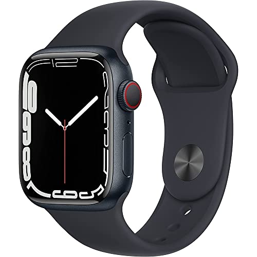 Apple Watch Series 7  GPS   Cellular  41mm  Midnight Aluminum Case with Midnight Sport Band  Regular  Renewed 