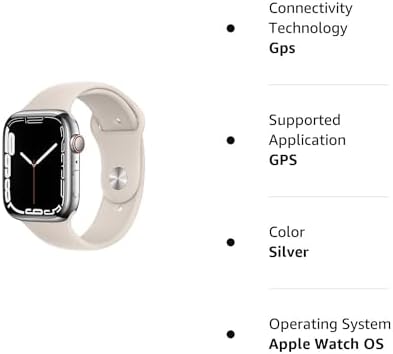 Apple Watch Series 7  GPS   Cellular  41mm  Starlight Aluminum Case with Starlight Sport Band  Regular  Renewed 
