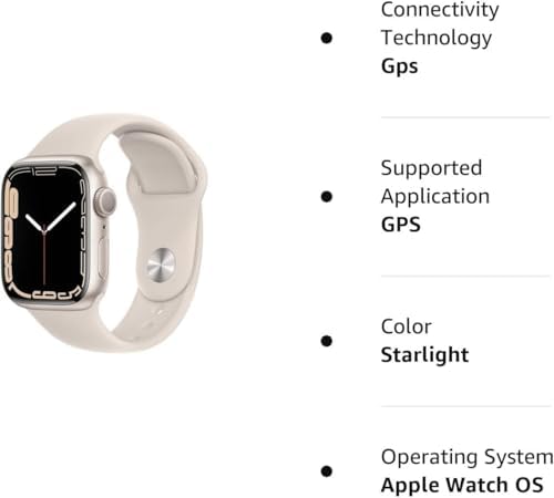 Apple Watch Series 7  GPS   Cellular  41mm  Starlight Aluminum Case with Starlight Sport Band  Regular  Renewed 