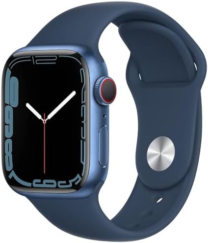 Apple Watch Series 7  GPS  45mm  Blue Aluminum Case with Abyss Blue Sport Band  Regular  Renewed 