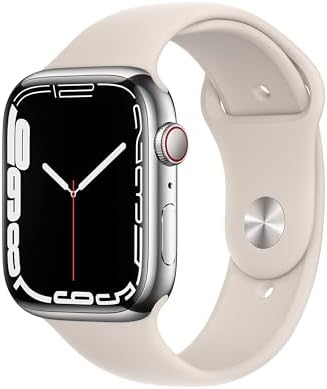 Apple Watch Series 7  GPS  41mm  Starlight Aluminum Case with Starlight Sport Band  Regular  Renewed 