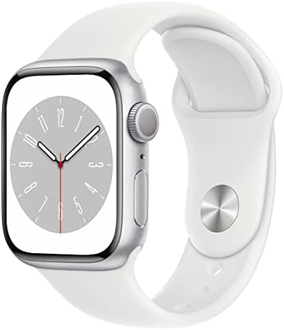 Apple Watch Series 8  GPS  41mm    Starlight Aluminum Case with Starlight Sport Band  S/M  Renewed