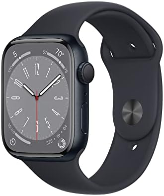 Apple Watch Series 8  GPS  45mm    Midnight Aluminum Case with Midnight Sport Band  M/L  Renewed