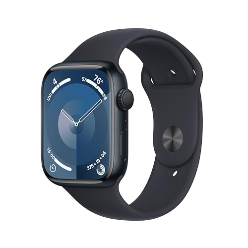 Apple Watch Series 9  GPS 45mm  Midnight Aluminum Case with Midnight Sport Band  S/M  Renewed