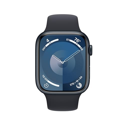 Apple Watch Series 9  GPS 45mm  Midnight Aluminum Case with Midnight Sport Band  S/M  Renewed