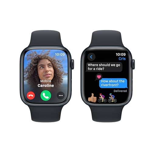 Apple Watch Series 9  GPS 45mm  Midnight Aluminum Case with Midnight Sport Band  S/M  Renewed
