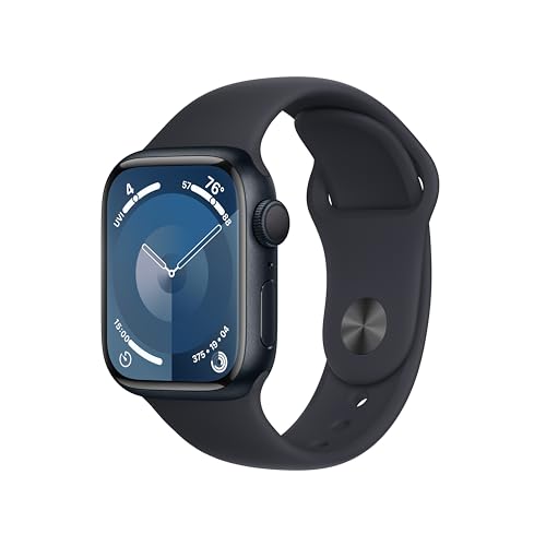 Apple Watch Series 9  GPS 41mm  Smartwatch with Midnight Aluminum Case with Midnight Sport Band S/M  Fitness Tracker  ECG Apps  Always On Retina Display  Water Resistant