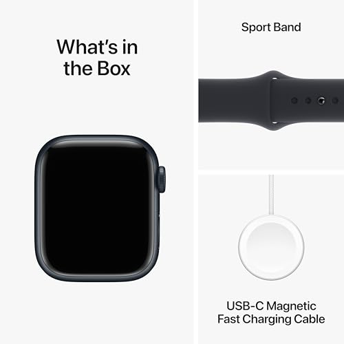 Apple Watch Series 9  GPS 41mm  Smartwatch with Midnight Aluminum Case with Midnight Sport Band S/M  Fitness Tracker  ECG Apps  Always On Retina Display  Water Resistant