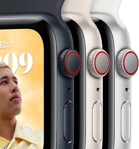 Apple Watch Series 9 GPS Cellular 45mm Midnight Aluminum Case with Midnight Sport Band M/L Renewed