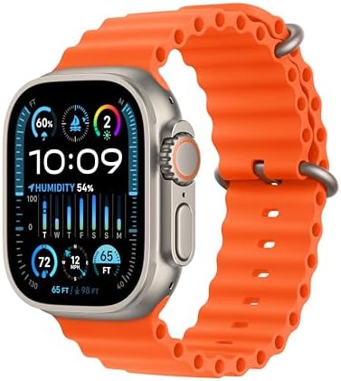 Apple Watch Ultra 2  GPS   Cellular 49mm  Smartwatch with Rugged Titanium Case & Orange Ocean Band One Size  Fitness Tracker  Precision GPS  Action Button  Extra Long Battery Life