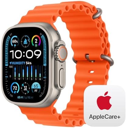 Apple Watch Ultra 2  GPS   Cellular 49mm  Smartwatch with Rugged Titanium Case & Orange Ocean Band One Size  Fitness Tracker  Precision GPS  Action Button  Extra Long Battery Life