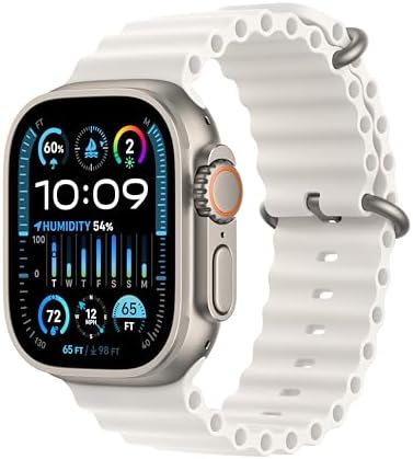 Apple Watch Ultra 2  GPS   Cellular  49mm    Titanium Case With White Ocean Band  One Size  Renewed