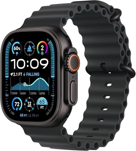 Apple Watch Ultra 2  GPS   Cellular  49MM    Black Titanium Case with Black Ocean Band  Renewed Premium 