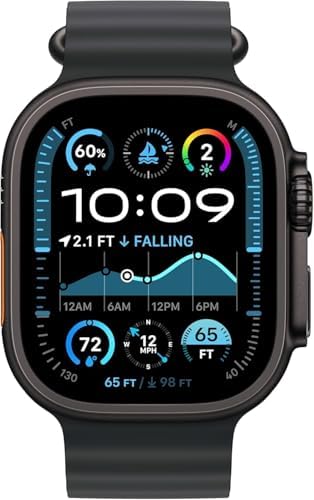 Apple Watch Ultra 2  GPS   Cellular  49MM    Black Titanium Case with Black Ocean Band  Renewed Premium 