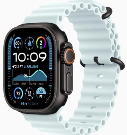 Apple Watch Ultra 2  GPS   Cellular  49MM    Black Titanium Case with Black Ocean Band  Renewed Premium 