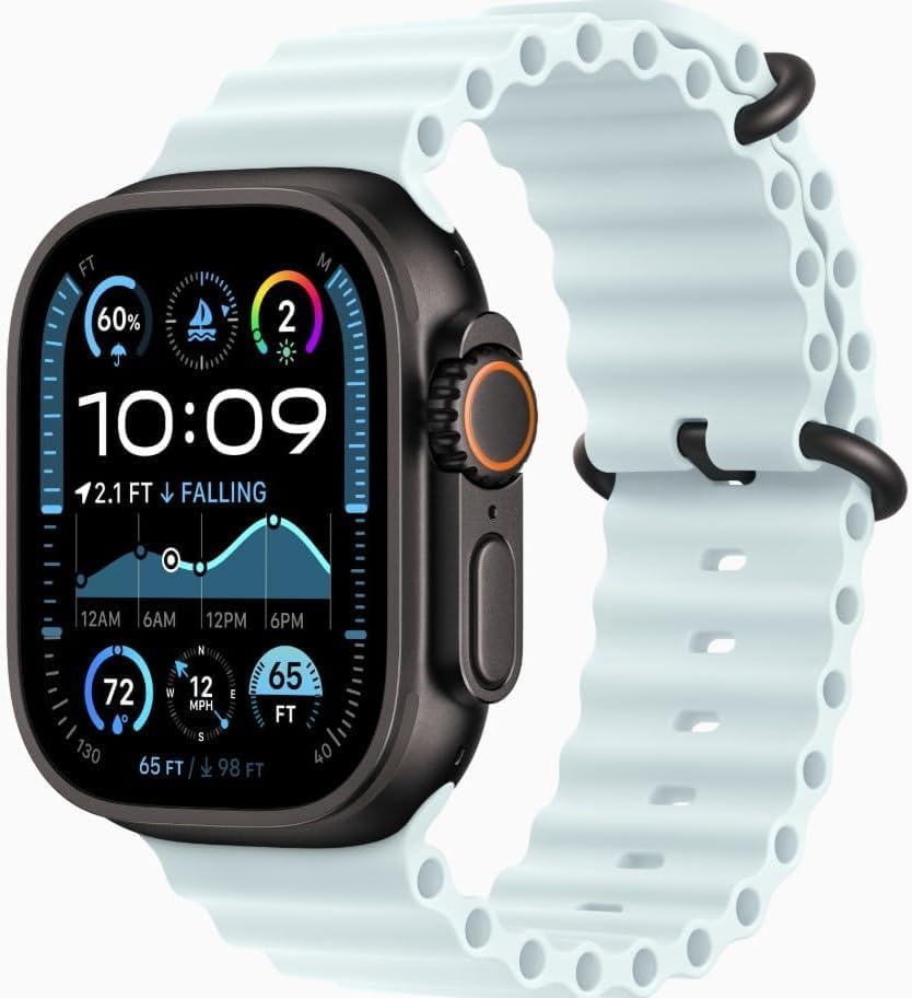 Apple Watch Ultra 2  GPS   Cellular  49MM    Black Titanium Case with Black Ocean Band  Renewed Premium 