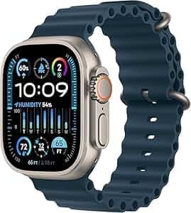 Apple Watch Ultra 2  GPS   Cellular  49MM    Black Titanium Case with Black Ocean Band  Renewed Premium 