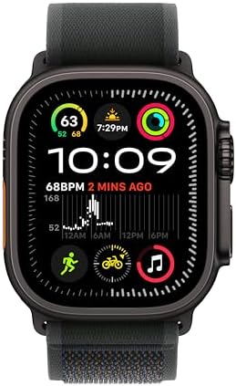 Apple Watch Ultra 2  GPS   Cellular 49mm    Black Titanium Case with Black Trail Loop  S/M  Renewed 