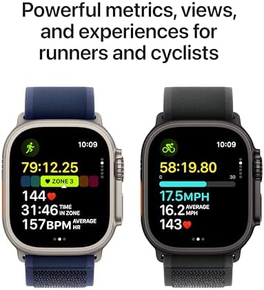 Apple Watch Ultra 2  GPS   Cellular 49mm    Black Titanium Case with Black Trail Loop  S/M  Renewed 