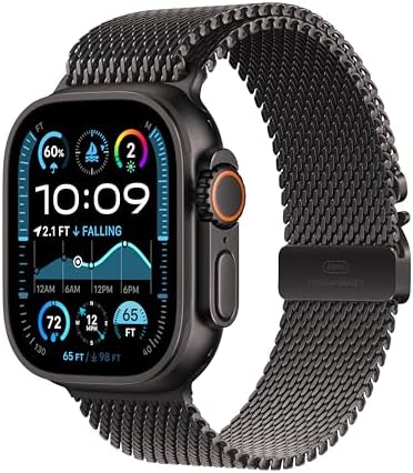 Apple Watch Ultra 2  GPS   Cellular 49mm    Black Titanium Case with Black Trail Loop  S/M  Renewed 