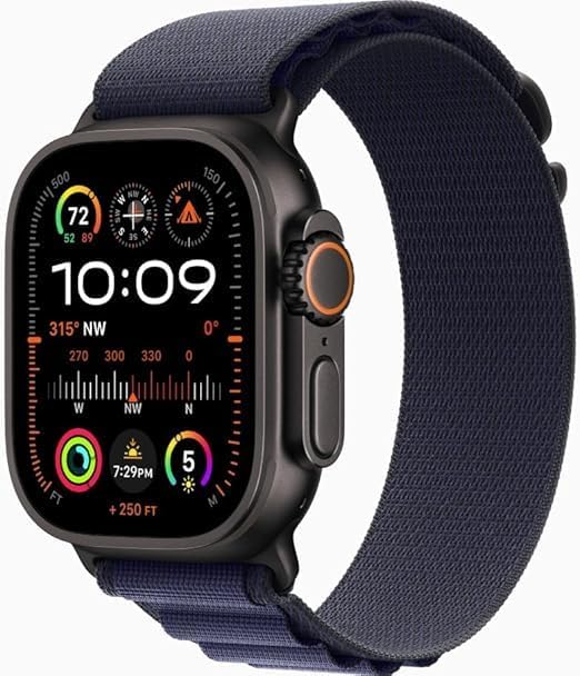 Apple Watch Ultra 2  GPS   Cellular 49mm    Black Titanium Case with Black Trail Loop  S/M  Renewed 