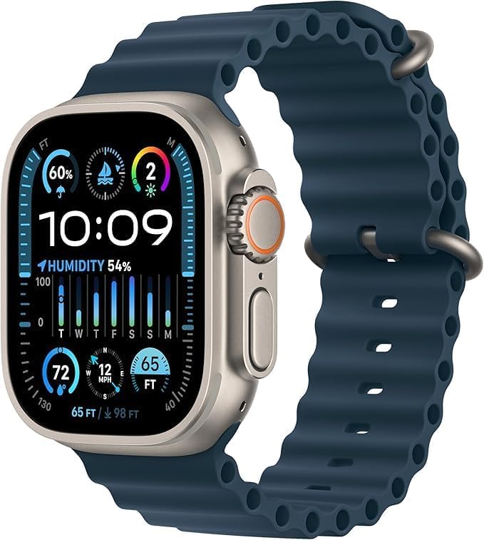 Apple Watch Ultra 2  GPS   Cellular 49mm    Black Titanium Case with Black Trail Loop  S/M  Renewed 