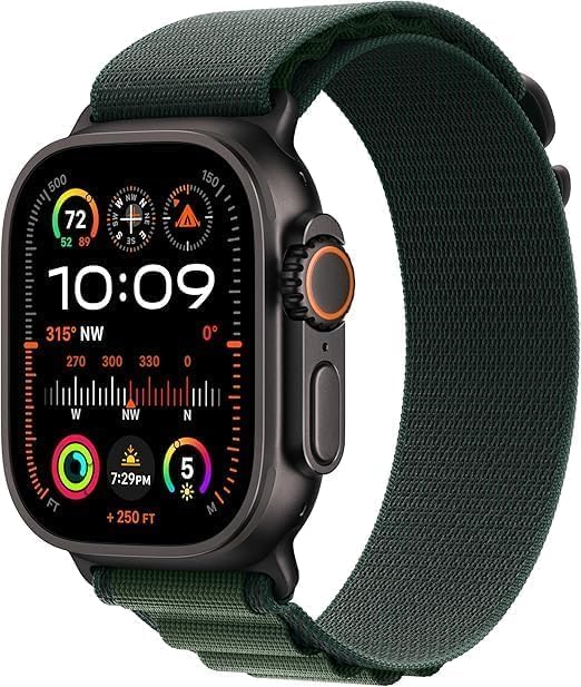Apple Watch Ultra 2  GPS   Cellular 49mm    Black Titanium Case with Black Trail Loop  S/M  Renewed 