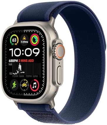 Apple Watch Ultra 2  GPS   Cellular 49mm    Black Titanium Case with Black Trail Loop  S/M  Renewed 