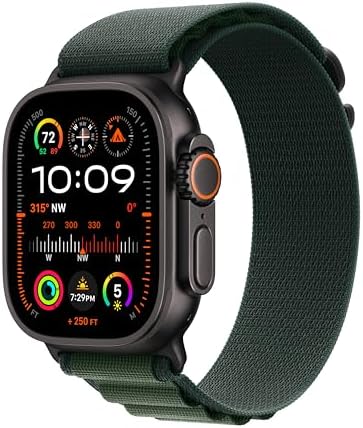 Apple Watch Ultra 2  GPS   Cellular 49mm    Black Titanium Case with Black Trail Loop  S/M  Renewed 