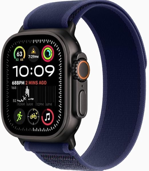 Apple Watch Ultra 2  GPS   Cellular 49mm    Black Titanium Case with Black Trail Loop  S/M  Renewed 