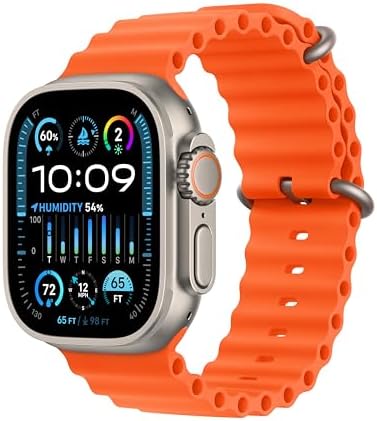 Apple Watch Ultra 2  GPS   Cellular 49mm  Rugged Titanium Case with Blue/Black Trail Loop  M/L  Renewed